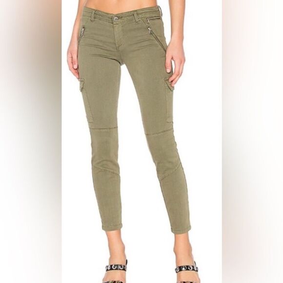Blank NYC The Reade Crop Olive Green Zipper Pants Women’s 27 - Picture 1 of 6